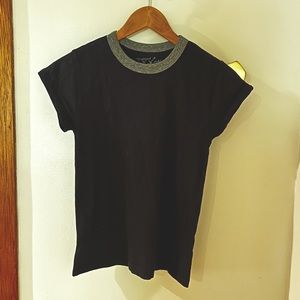 Small Tuesday of California Ringer Tee black and gray